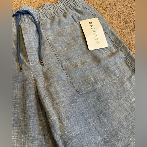NWT Athleta Retreat Linen Jogger in Chambray Blue Women’s size 6 - Picture 6 of 11